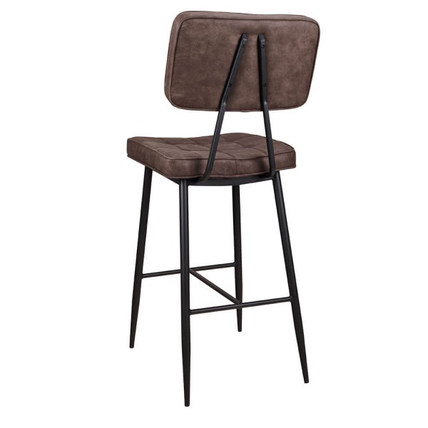 Polsterbarhocker Lucca-Bar Brown mit Metallgestell für Gastronomie
