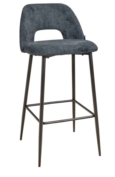 Barhocker Gastronomie Uson-Bar-Havanna mit Polsterung, offenem Rücken und Metall-Fußstütze
