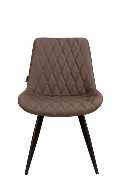 Polsterstuhl Rombo Elephant – Schalenstuhl mit Rautensteppung und schwarzem Metallgestell für Gastronomie Frontansicht