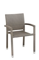 Terrassenstuhl Panama Dolphin aus Kunststoffgeflecht mit Armlehnen und Aluminiumgestell Terrassenstuhl Panama Dolphin aus Kunststoffgeflecht mit Armlehnen und Aluminiumgestell