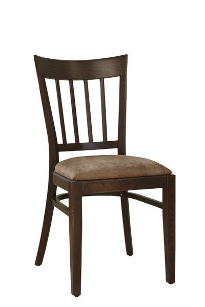 Stapelstuhl Bana-P-ST mit Polstersitz, hoher Rückenlehne und Buchenholzgestell für Gastronomie