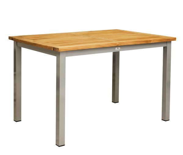 Outdoortischgestell Lexo 120x80 aus Aluminium in Silber – wetterfestes Gastrogestell für Außenbereiche