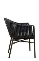 Vorschau: Terrassenstuhl Ramila-48 Dark Grey mit beigem Aluminiumgestell und Textilen-Rücken, stapelbar und wetterfest für Gastronomie Seitenansicht Vorschau: Terrassenstuhl Ramila-48 Dark Grey mit beigem Aluminiumgestell und Textilen-Rücken, stapelbar und wetterfest für Gastronomie Seitenansicht