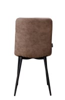 Vorschau: Polsterstuhl Derri Cowboy-808 – brauner Stuhl mit Kassettensteppung und schwarzem Metallgestell Rückseite Vorschau: Polsterstuhl Derri Cowboy-808 – brauner Stuhl mit Kassettensteppung und schwarzem Metallgestell Rückseite