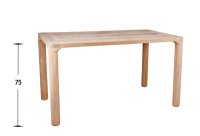 Rechteckiger Gastronomie-Tisch Zubella 140 mit Maßangabe 75 cm Höhe – frontal abgebildet Rechteckiger Gastronomie-Tisch Zubella 140 mit Maßangabe 75 cm Höhe – frontal abgebildet