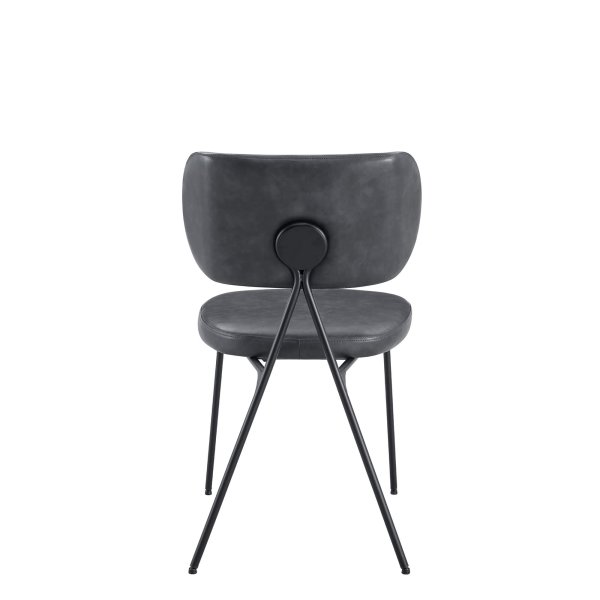 Gastronomie Polsterstuhl Cuba-Nappa Mouse Rückansicht mit Metallgestell und gepolsterter Rückenlehne