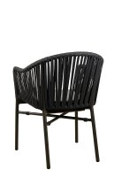 Vorschau: Terrassenstuhl Ramila-48 Dark Grey mit beigem Aluminiumgestell und Textilen-Rücken, stapelbar und wetterfest für Gastronomie Rückenansicht Vorschau: Terrassenstuhl Ramila-48 Dark Grey mit beigem Aluminiumgestell und Textilen-Rücken, stapelbar und wetterfest für Gastronomie Rückenansicht