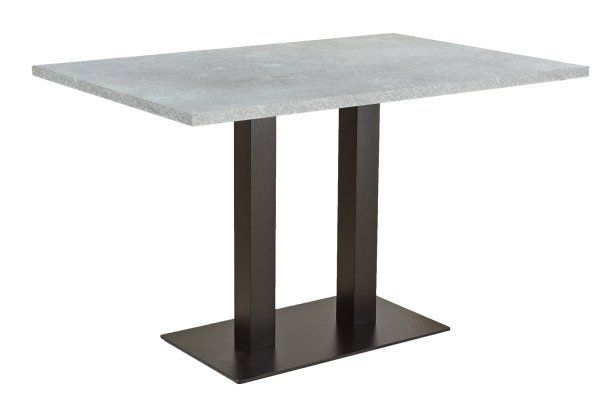 Tischgestell aus Metall für die Gastronomie - Marino-TGF-407 mit zwei Metallsäulen Anwendungsbeispiel mit Platte HPL