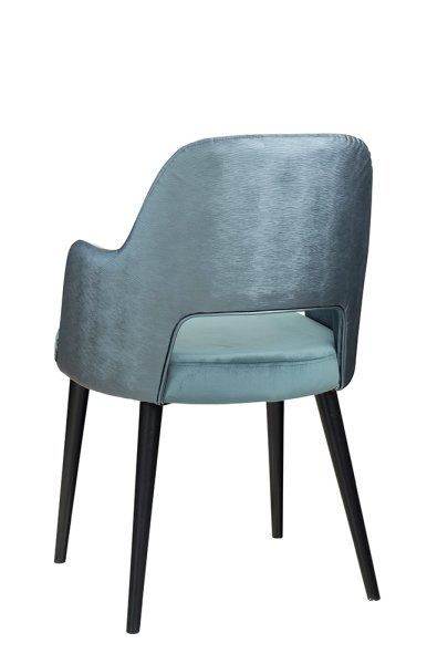 Polsterstuhl Gastronomie Sona 200 Arm: Beizton:Schwarz / Bezug Sitz: Riviera-87 / Bezug Rücken: Mercader bambu oltramare: Rückansicht