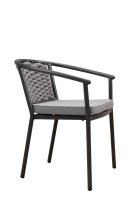 Terrassenstuhl Nea Grey mit Rope-Rückenlehne und Aluminiumgestell für die Gastronomie Terrassenstuhl Nea Grey mit Rope-Rückenlehne und Aluminiumgestell für die Gastronomie