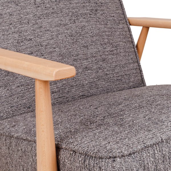 Loungesessel Valara aus Buchenholz mit gepolsterter Sitzfläche