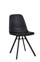 Polsterstuhl Jones Antique Black mit Kunstlederbezug in Schwarz und pulverbeschichtetem Metallgestell Polsterstuhl Jones Antique Black mit Kunstlederbezug in Schwarz und pulverbeschichtetem Metallgestell