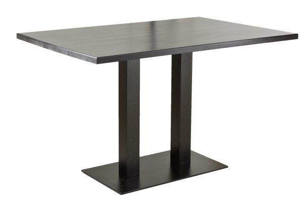 Tischgestell aus Metall für die Gastronomie - Marino-TGF-407 mit zwei Metallsäulen Anwendungsbeispiel mit Platte Melaminharz