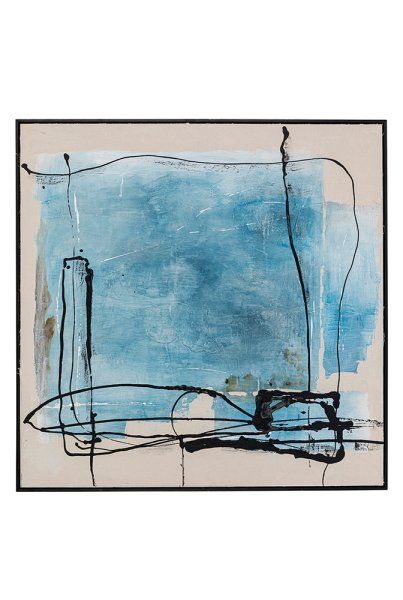Gerahmtes Bild Dust Blau 100 x 100 cm