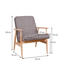 Loungesessel Valara aus Buchenholz mit gepolsterter Sitzfläche Loungesessel Valara aus Buchenholz mit gepolsterter Sitzfläche