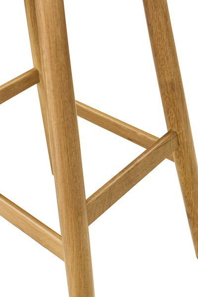 Barhocker Swina-Bar aus Eiche mit gewölbter Sitzschale, ohne Rückenlehne