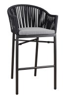 Outdoor-Barhocker Ramila-Bar Dark Grey mit Aluminiumgestell und grauem Sitzkissen Outdoor-Barhocker Ramila-Bar Dark Grey mit Aluminiumgestell und grauem Sitzkissen