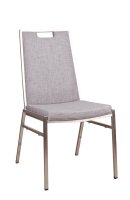 Bankettstuhl Arano mit Metallgestell und grauer Polsterung, stapelbar Bankettstuhl Arano mit Metallgestell und grauer Polsterung, stapelbar