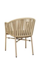 Vorschau: Ramila Macchiato Terrassenstuhl mit beigem Aluminiumgestell und Textilen-Rücken, stapelbar und wetterfest für Gastronomie Rückansicht Vorschau: Ramila Macchiato Terrassenstuhl mit beigem Aluminiumgestell und Textilen-Rücken, stapelbar und wetterfest für Gastronomie Rückansicht