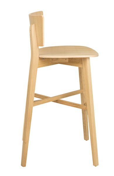Barhocker Dimoni-Bar aus Eichenholz, Sitzhöhe 74 cm, für Gastronomie & Hotel