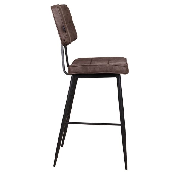 Polsterbarhocker Lucca-Bar Brown mit Metallgestell für Gastronomie