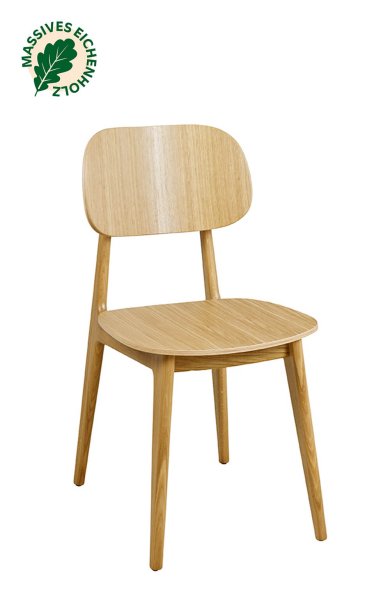 Gastronomiestuhl Cumpo-H mit ergonomischer Sitzfläche aus Eiche für Restaurants und öffentliche Einrichtungen