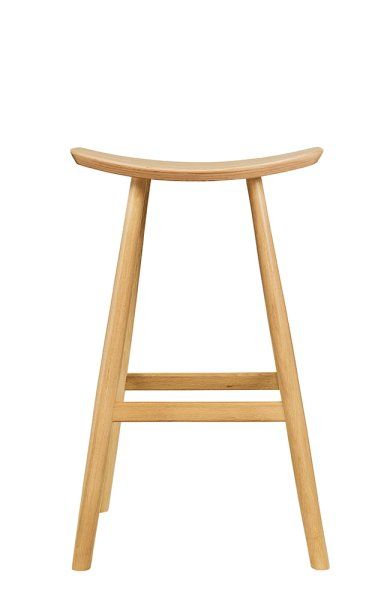 Barhocker Swina-Bar aus Eiche mit gewölbter Sitzschale, ohne Rückenlehne