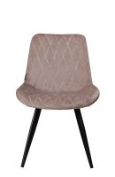 Vorschau: Polsterstuhl Rombo Light Brown – Schalenstuhl mit Rautensteppung und schwarzem Metallgestell für Gastronomie Frontansicht Vorschau: Polsterstuhl Rombo Light Brown – Schalenstuhl mit Rautensteppung und schwarzem Metallgestell für Gastronomie Frontansicht