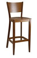 Vorschau: Klassischer Barhocker aus Buchenholz in hellbraunem Beizton Nussbaum hell Vorschau: Klassischer Barhocker aus Buchenholz in hellbraunem Beizton Nussbaum hell