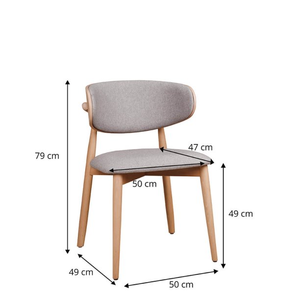 Gepolsterter Holzstuhl Makaro aus Buchenholz für Gastronomie