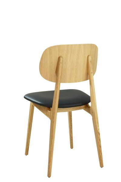 Gastronomiestuhl Cumpo-P-Eiche mit braunem Polsterbezug und massivem Eichenholzgestell Bezug: D-8