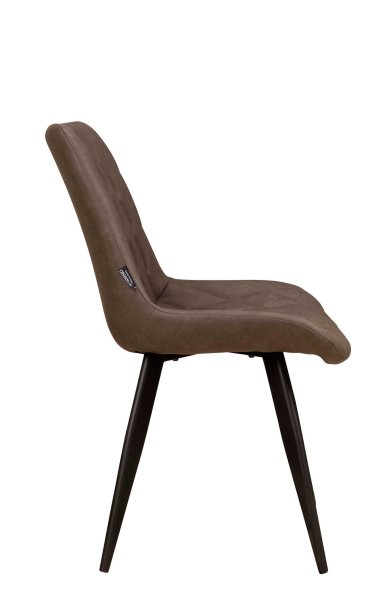 Polsterstuhl Rombo Elephant – Schalenstuhl mit Rautensteppung und schwarzem Metallgestell für Gastronomie Seitenansicht