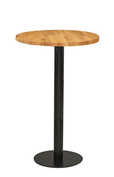 Tischgestell aus Metall für die Gastronomie - Marino-TGF-H-400 Anwendungsbeispiel mt Platte Eiche rund 26 mm