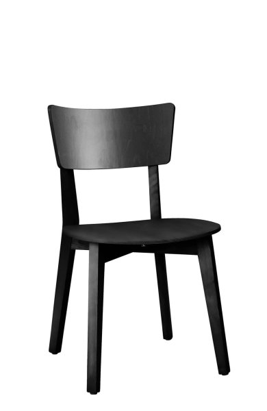 Holzstuhl Dimoni Buche – moderner Buchenholz Stuhl mit massivem Gestell und gerundeter Schale