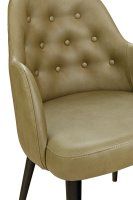 Vorschau: Polsterstuhl Gastronomie Sona-300-Arm, Beizton: Schwarz / Bezug: Gavin-201_Detailansicht Knöpfe Vorschau: Polsterstuhl Gastronomie Sona-300-Arm, Beizton: Schwarz / Bezug: Gavin-201_Detailansicht Knöpfe