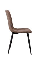 Vorschau: Polsterstuhl Derri Cowboy-808 – brauner Stuhl mit Kassettensteppung und schwarzem Metallgestell Seitenansicht Vorschau: Polsterstuhl Derri Cowboy-808 – brauner Stuhl mit Kassettensteppung und schwarzem Metallgestell Seitenansicht