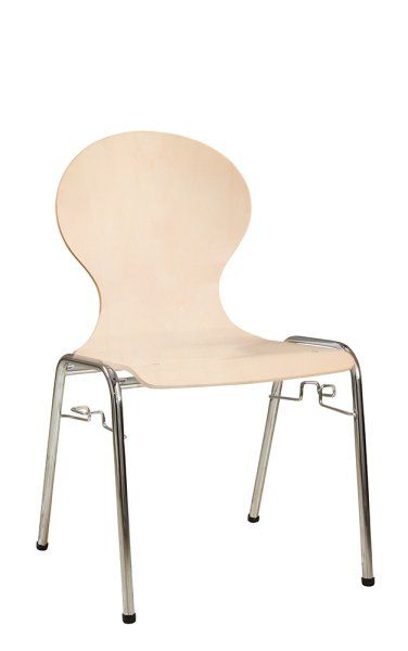 Konferenzstuhl Eruno-100, verchromtem Metallgestell, stapelbar