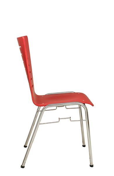 Konferenzstuhl Eruno-400, verchromtem Metallgestell, stapelbar Beizton: MAQ (auf Anfrage) Seitenansicht