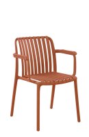 Stapelbarer Kunststoffstuhl FOMA-1819 Orange mit Armlehne für Gastronomie und Outdoor Stapelbarer Kunststoffstuhl FOMA-1819 Orange mit Armlehne für Gastronomie und Outdoor