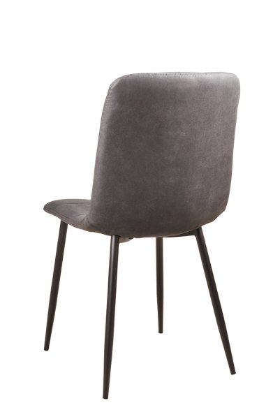 Polsterstuhl Derri Yuma-16 – ein Stuhl mit quadratischer Steppung und schwarzem Metallgestell für Gastronomie Rückansicht