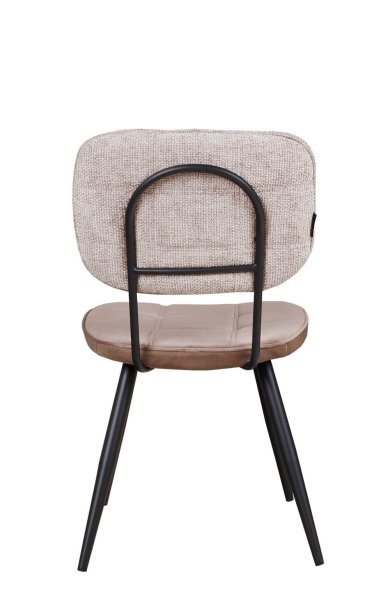 Polsterstuhl Bisano Beige mit Karo-Steppung und schwarzem Metallgestell für Gastronomie