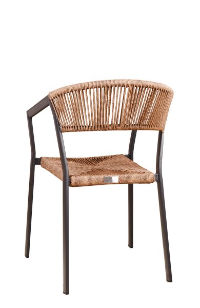 Sponto-X Natur von hinten mit ergonomischer Rückenlehne und naturfarbenem Kunststoff-Geflecht