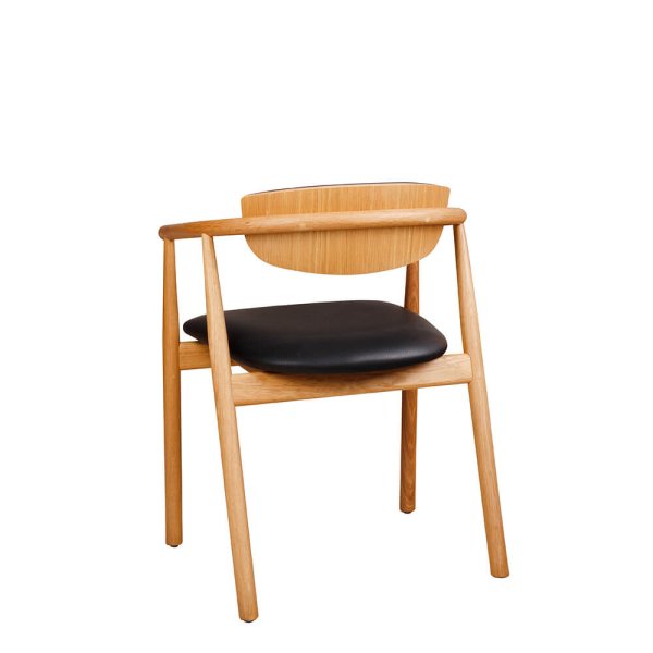 Galeno-2P Holzstuhl mit gepolstertem Sitz und Rückenlehne für Gastronomie