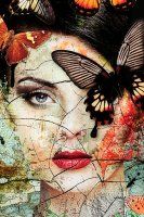 Glasbild Lady Butterfly 100 x 150 cm Glasbild Lady Butterfly 100 x 150 cm