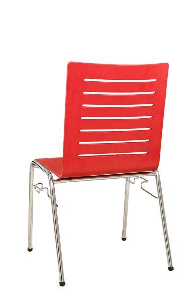 Konferenzstuhl Eruno-400, verchromtem Metallgestell, stapelbar Beizton: MAQ (auf Anfrage) Rückansicht