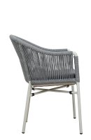 Ramila-RR Light Grey Terrassenstuhl mit beigem Aluminiumgestell und Textilen-Rücken, stapelbar und wetterfest für Gastronomie Ramila-RR Light Grey Terrassenstuhl mit beigem Aluminiumgestell und Textilen-Rücken, stapelbar und wetterfest für Gastronomie
