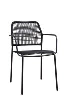 Outdoorstuhl Cordone Anthrazit mit Stahlgestell und naturfarbenem Kunststoffgeflecht für den Außenbereich Outdoorstuhl Cordone Anthrazit mit Stahlgestell und naturfarbenem Kunststoffgeflecht für den Außenbereich