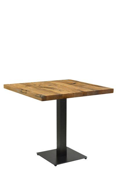 Tischgestell für die Gastronomie Marino-TGF-404 aus Stahl für den Innenbereich mit Verstellgleitern mit Tischplatte Eiche-Vintage