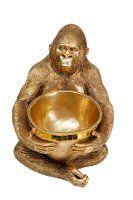 Deko Figur Gorilla Holding Bowl Gold 41cm Deko Figur Gorilla Holding Bowl Gold 41cm