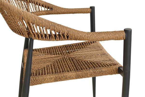 Terrassenstuhl Gastronomie Spidano-X real natural_Detailansicht Kunststoffgeflecht